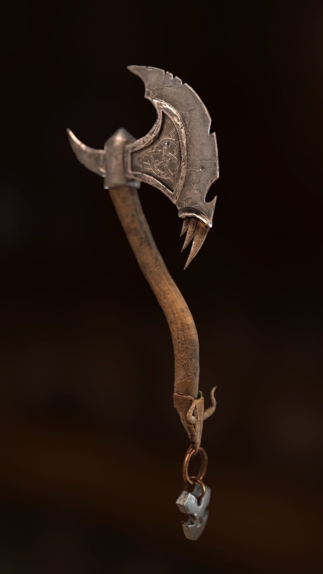 Orc Axe for tough guys Low-poly 3D model_2
