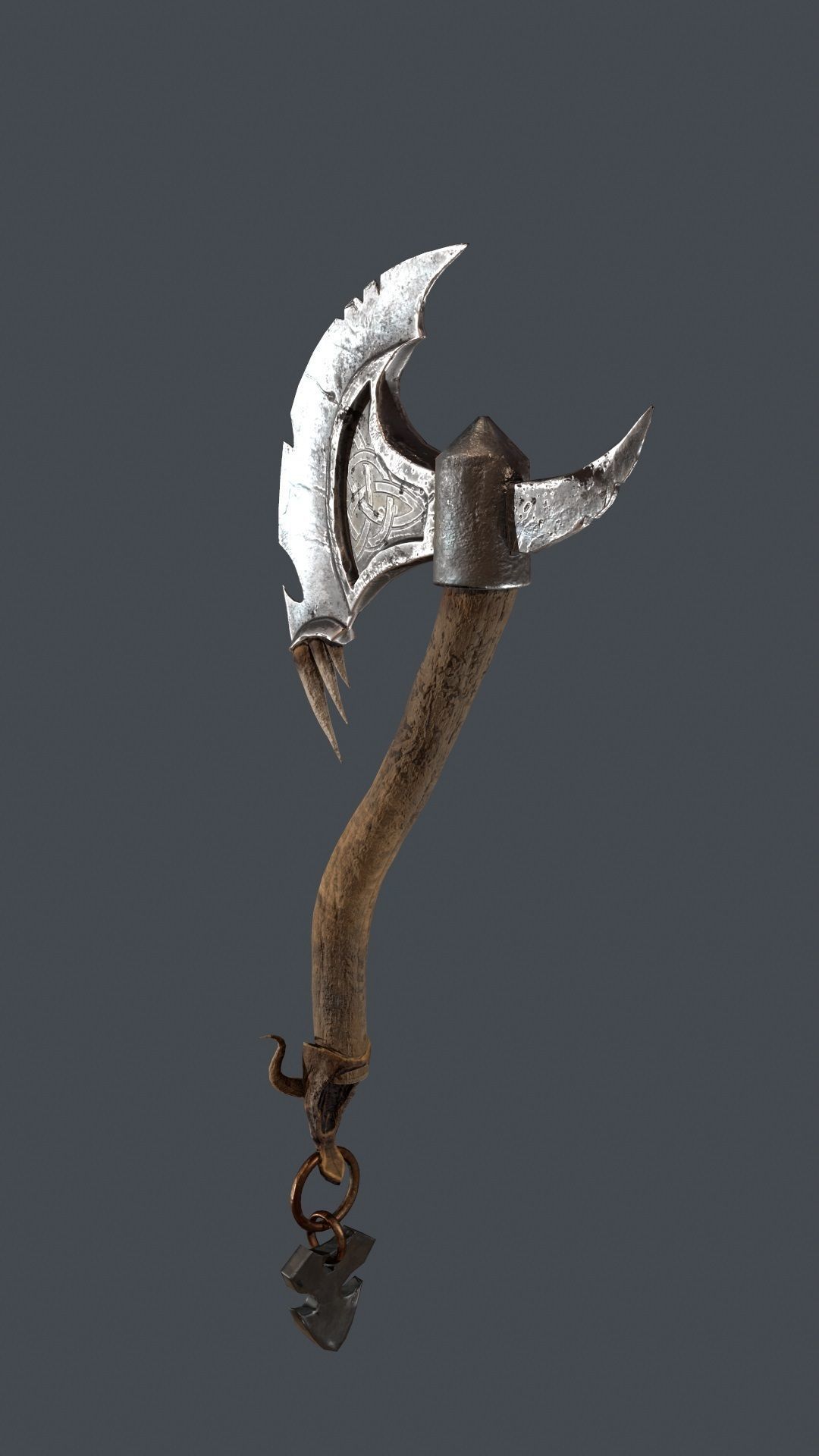 Orc Axe for tough guys Low-poly 3D model_4