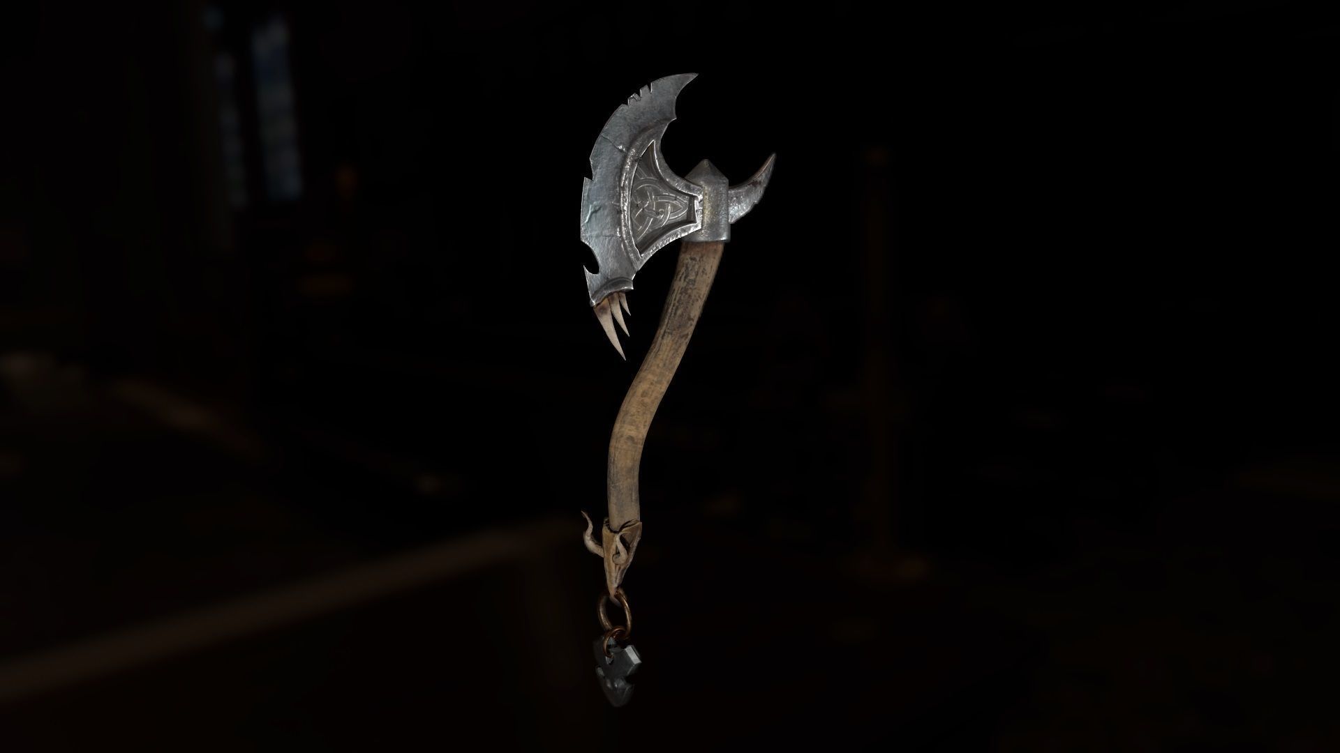 Orc Axe for tough guys Low-poly 3D model_6