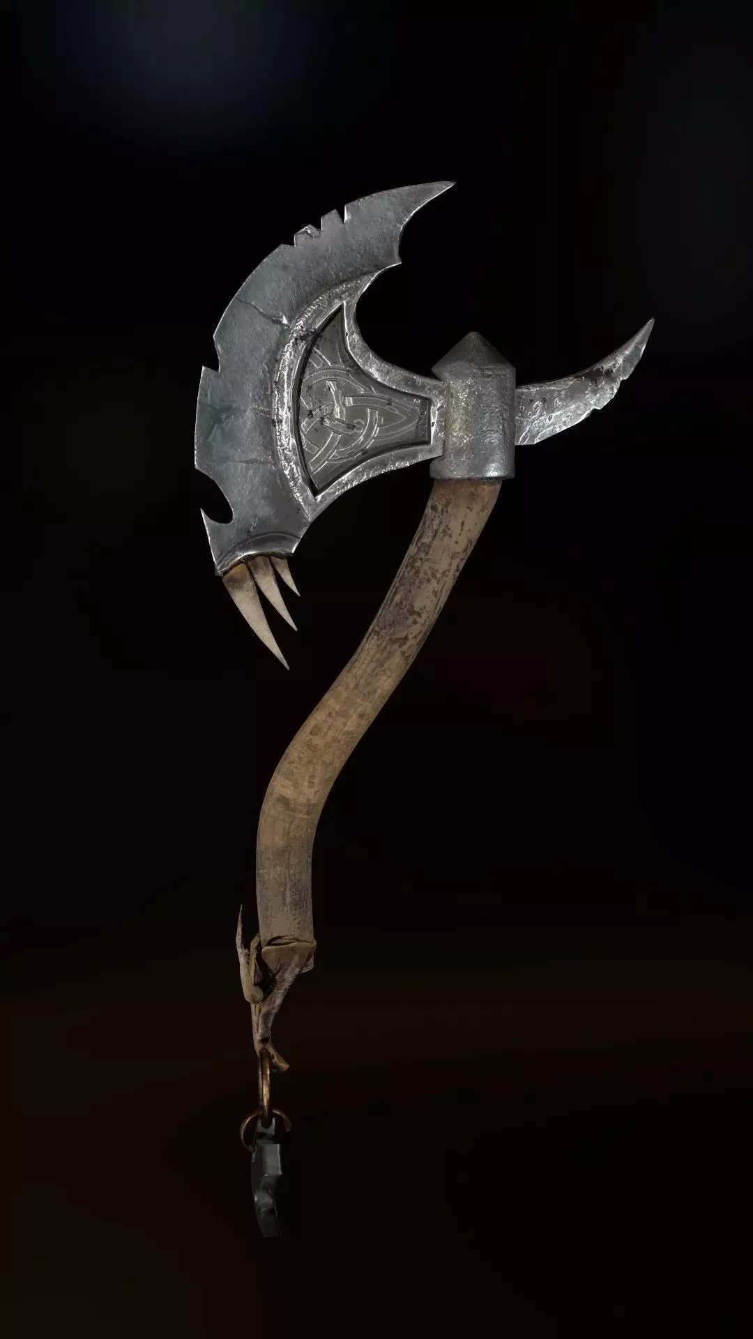 Orc Axe for tough guys Low-poly 3D model_0