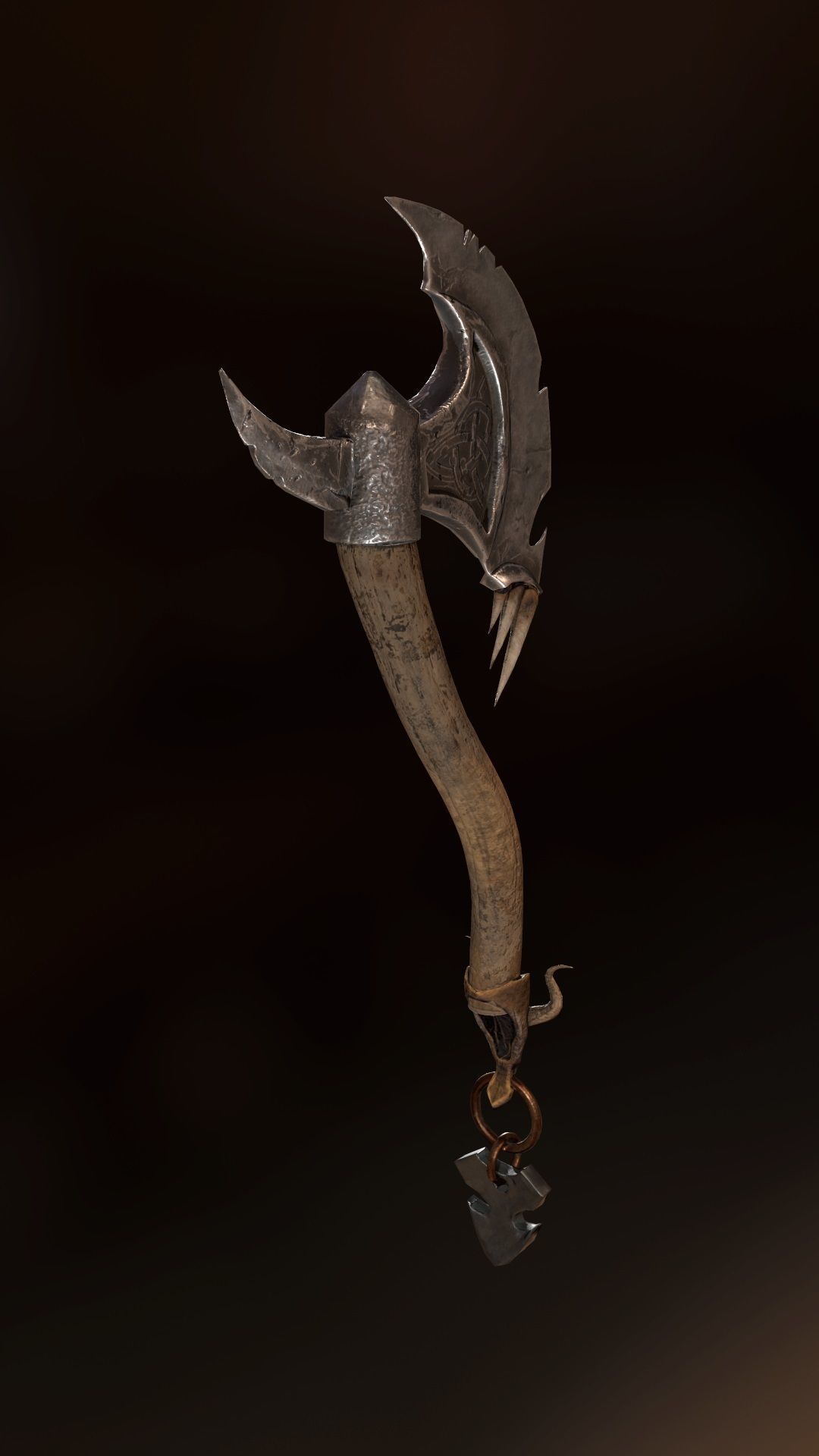 Orc Axe for tough guys Low-poly 3D model_7