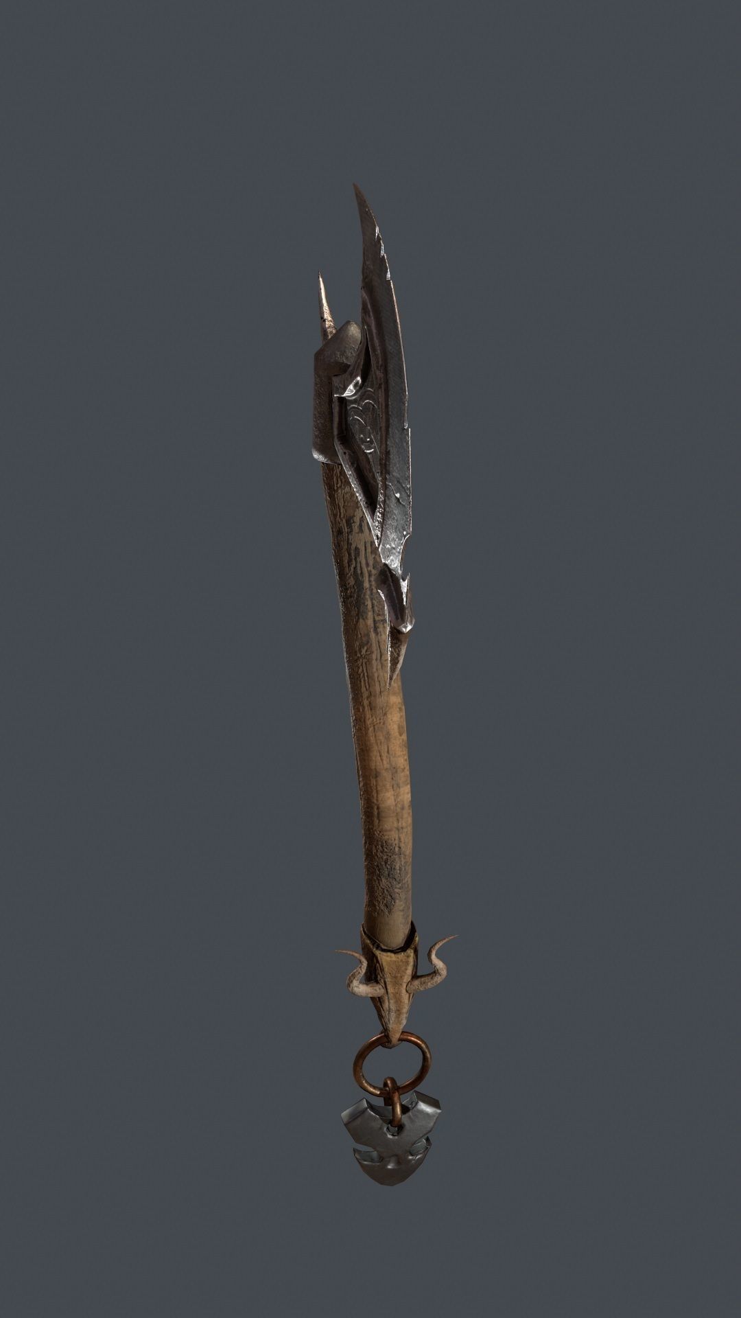 Orc Axe for tough guys Low-poly 3D model_5