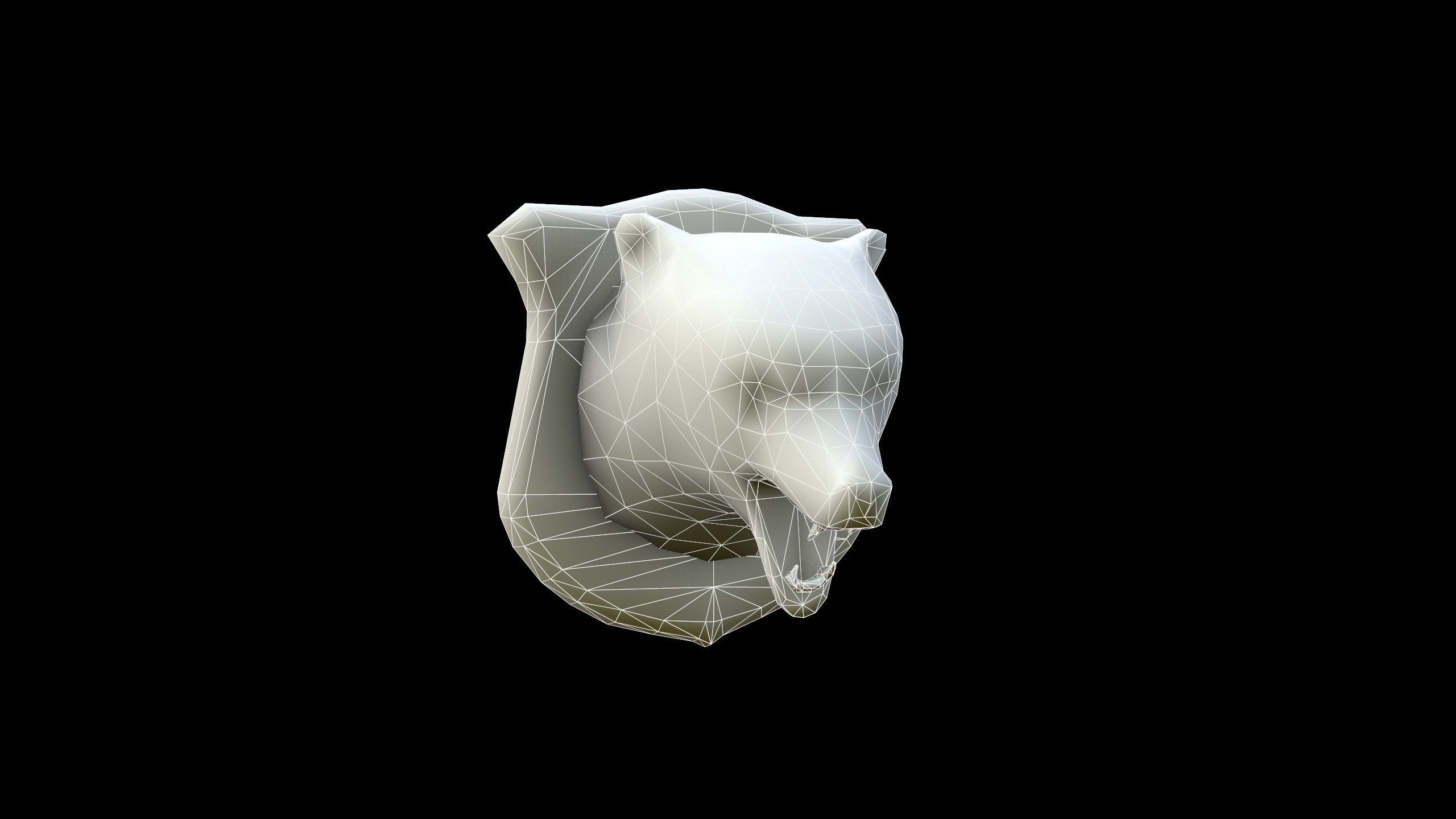 Bear Head Low-poly 3D model_1