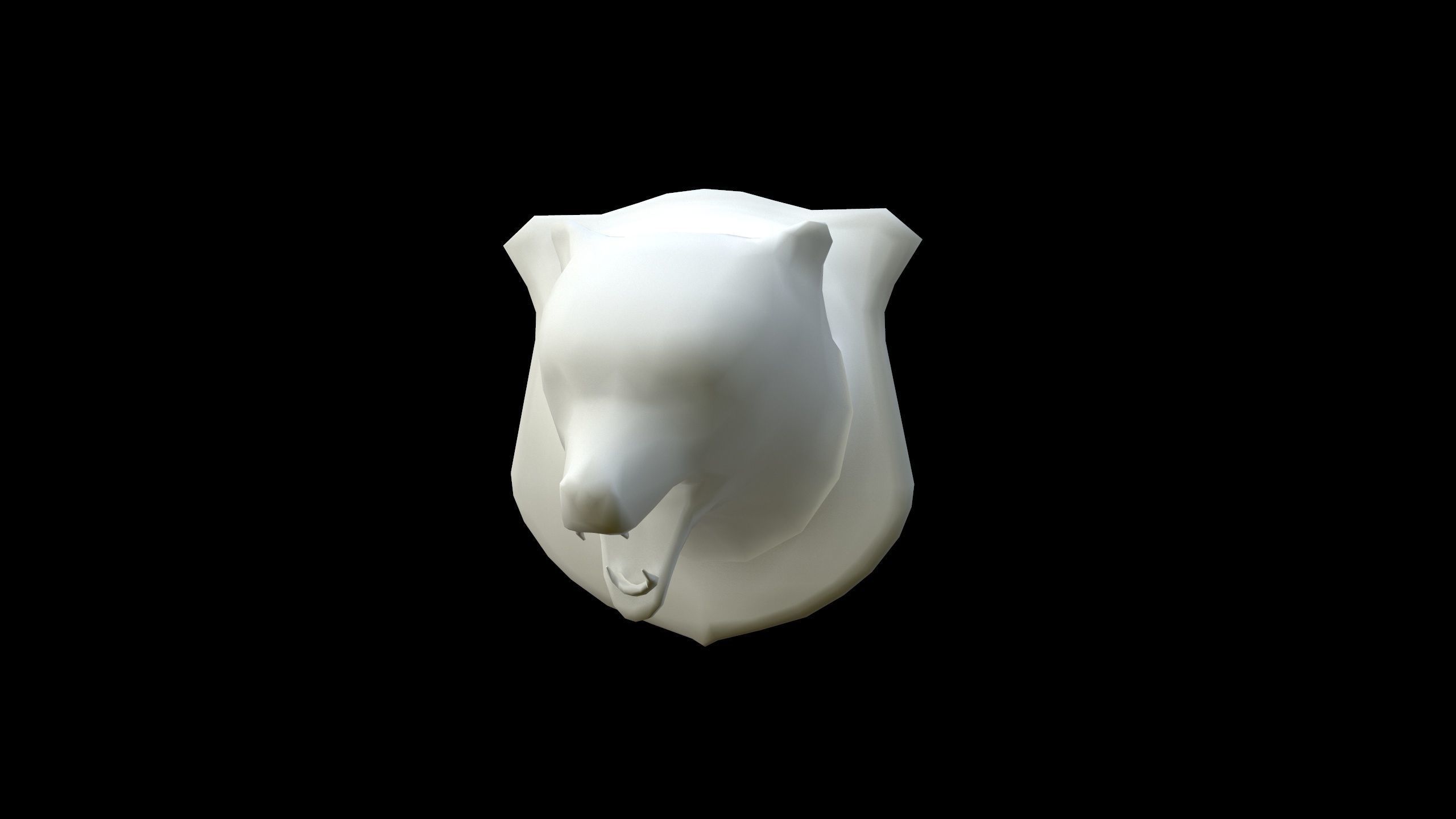 Bear Head Low-poly 3D model_9