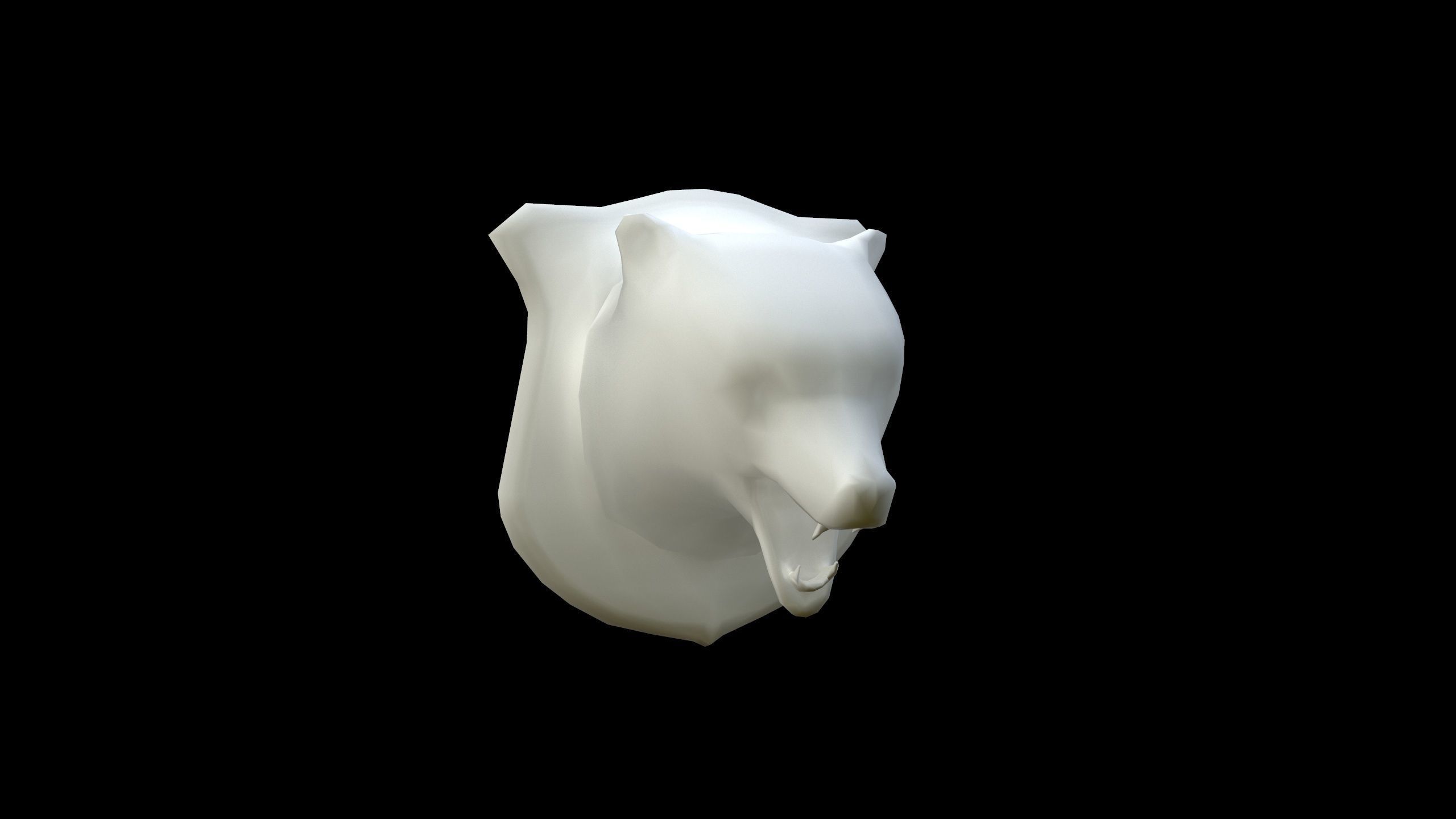 Bear Head Low-poly 3D model_2