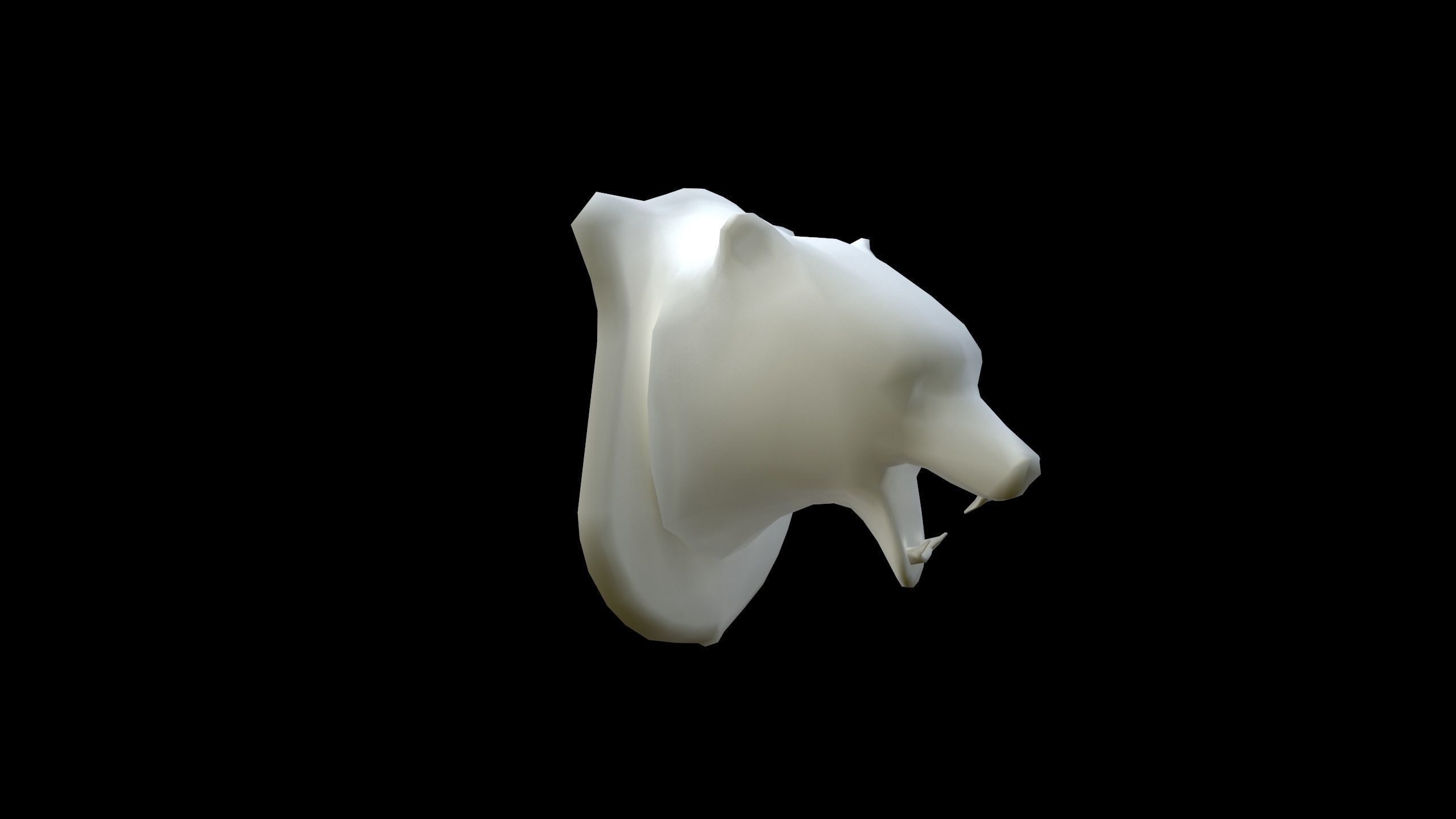 Bear Head Low-poly 3D model_3