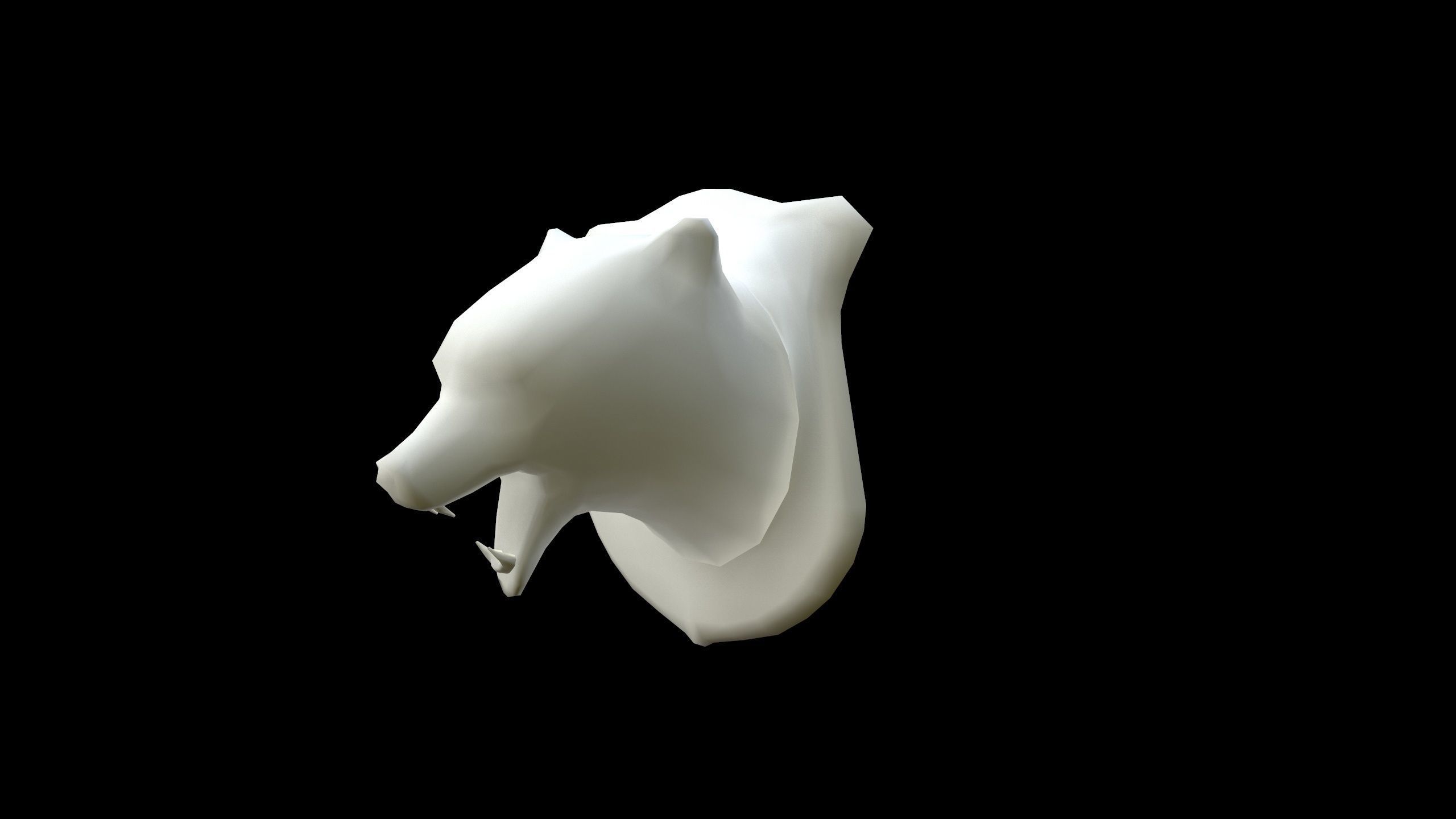 Bear Head Low-poly 3D model_8