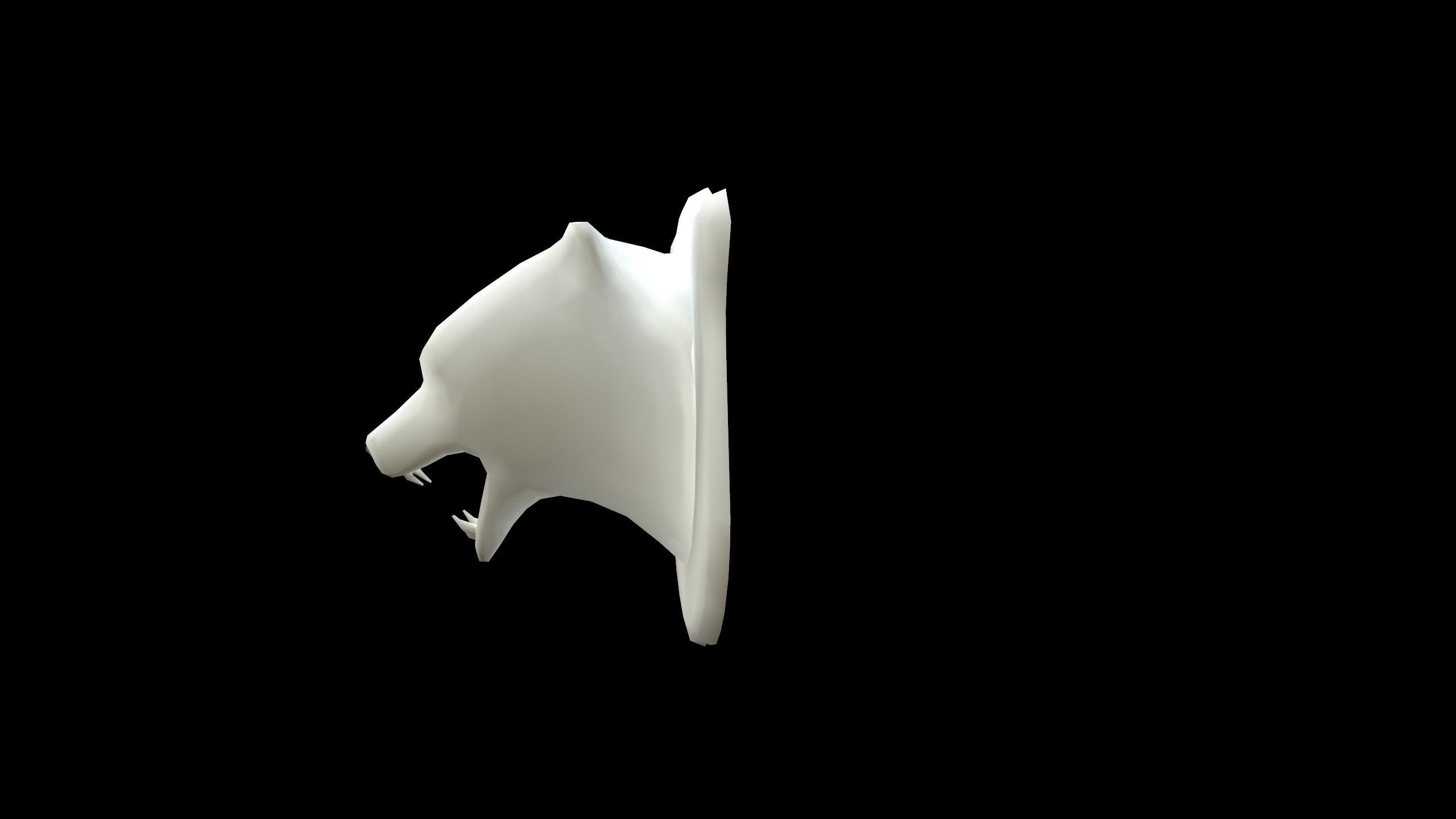 Bear Head Low-poly 3D model_7
