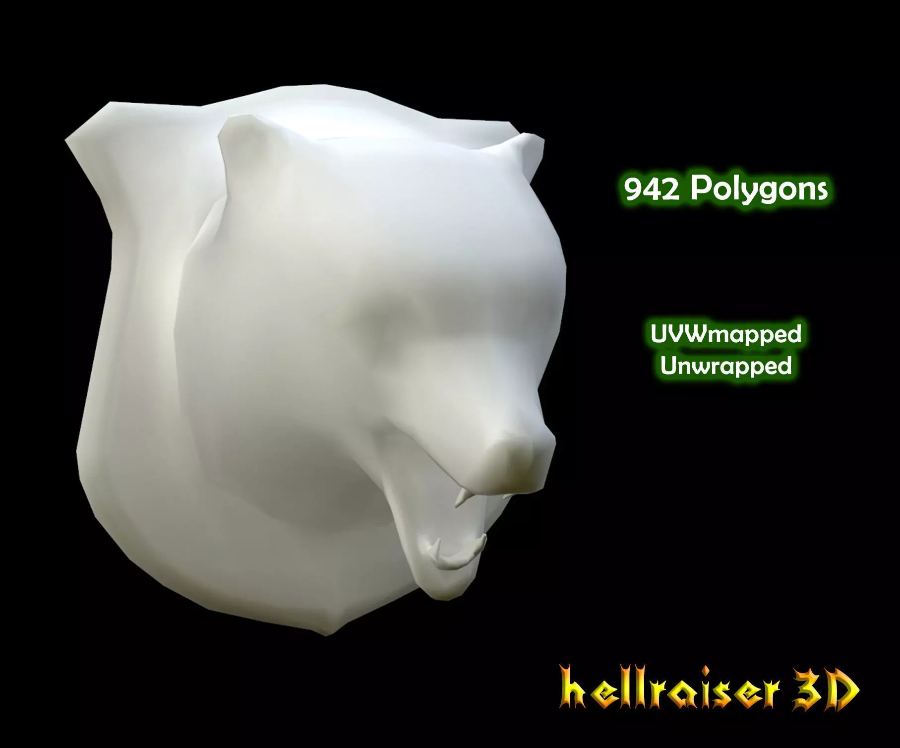 Bear Head Low-poly 3D model_0