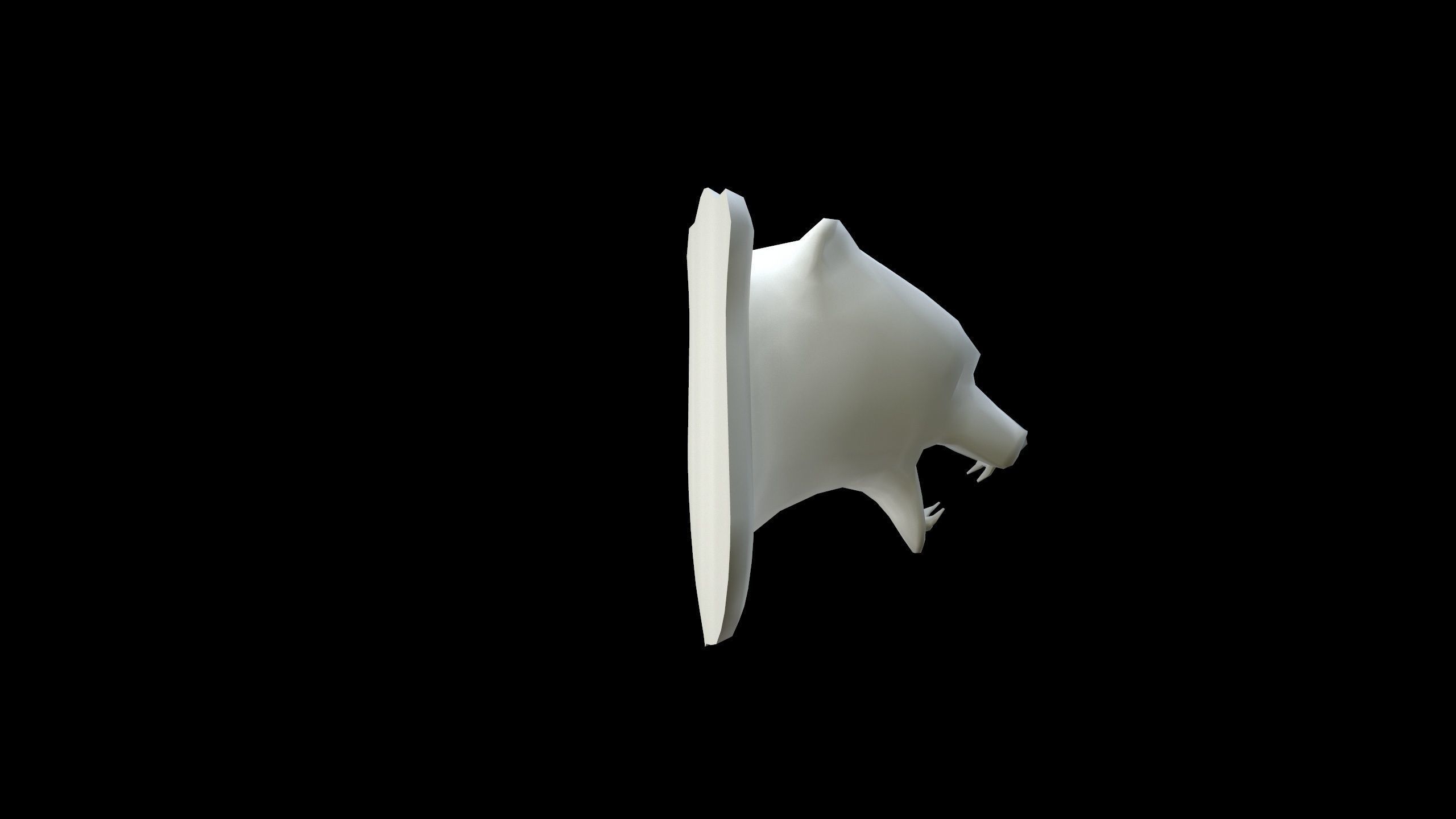 Bear Head Low-poly 3D model_4