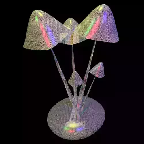 Mushrooms three plastic