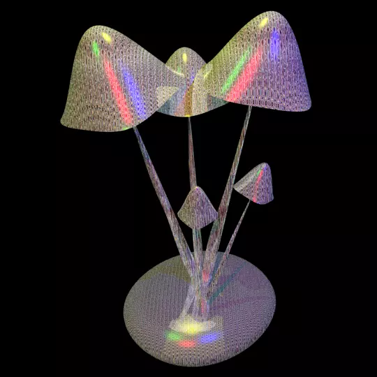 Mushrooms three plastic Free 3D model