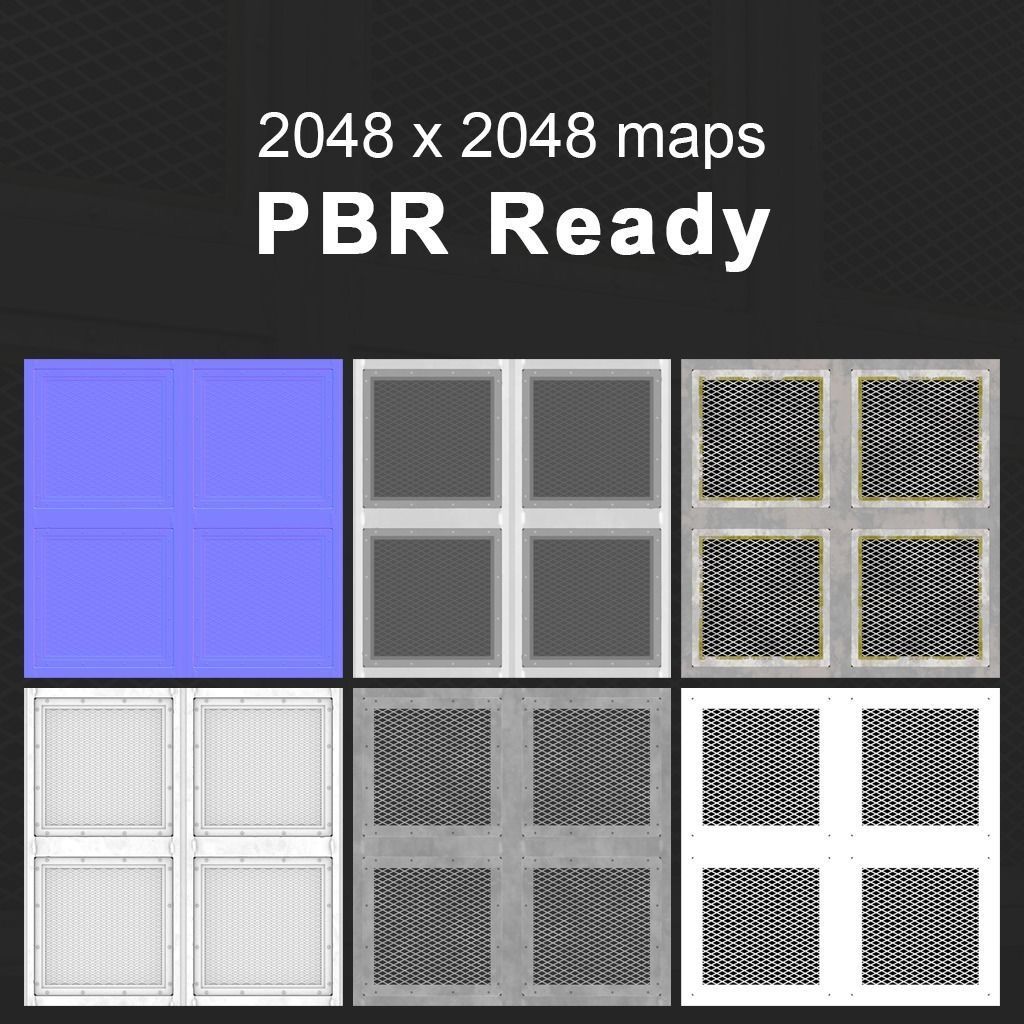 Modular Outdoor Steel Panels - PBR ready procedural material Texture_5