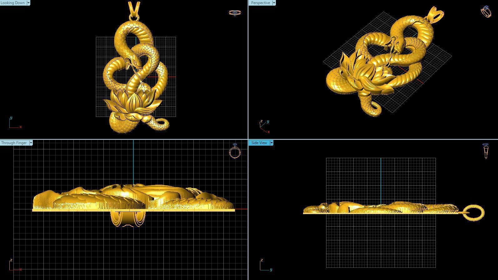 Snake Necklace 3D model_2