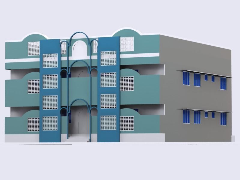 HOME 1 50X56 Elevation 3D model_4