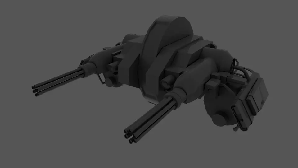 Heavygun machine gun Free 3D model_0