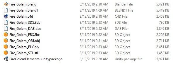 Fire Golem Elemental Free low-poly 3D model_6