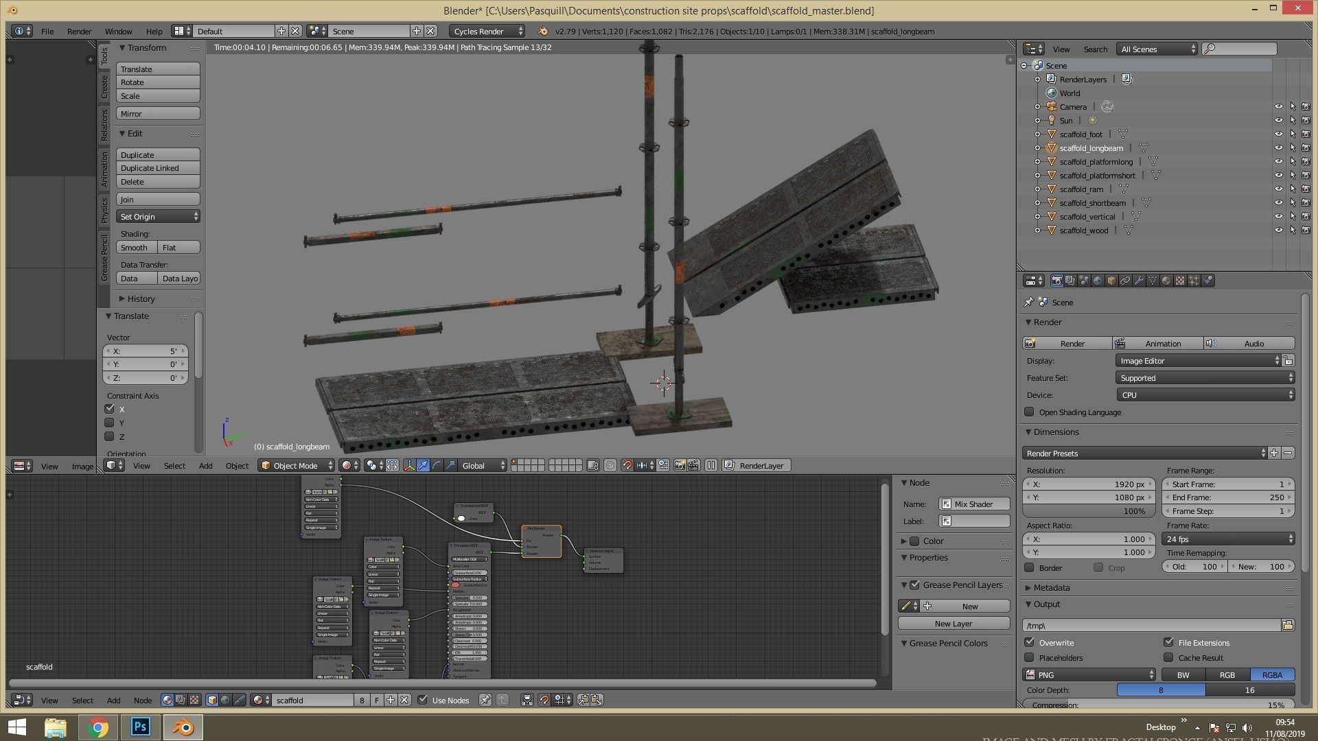 Modular Low poly Scaffold Low-poly 3D model_12