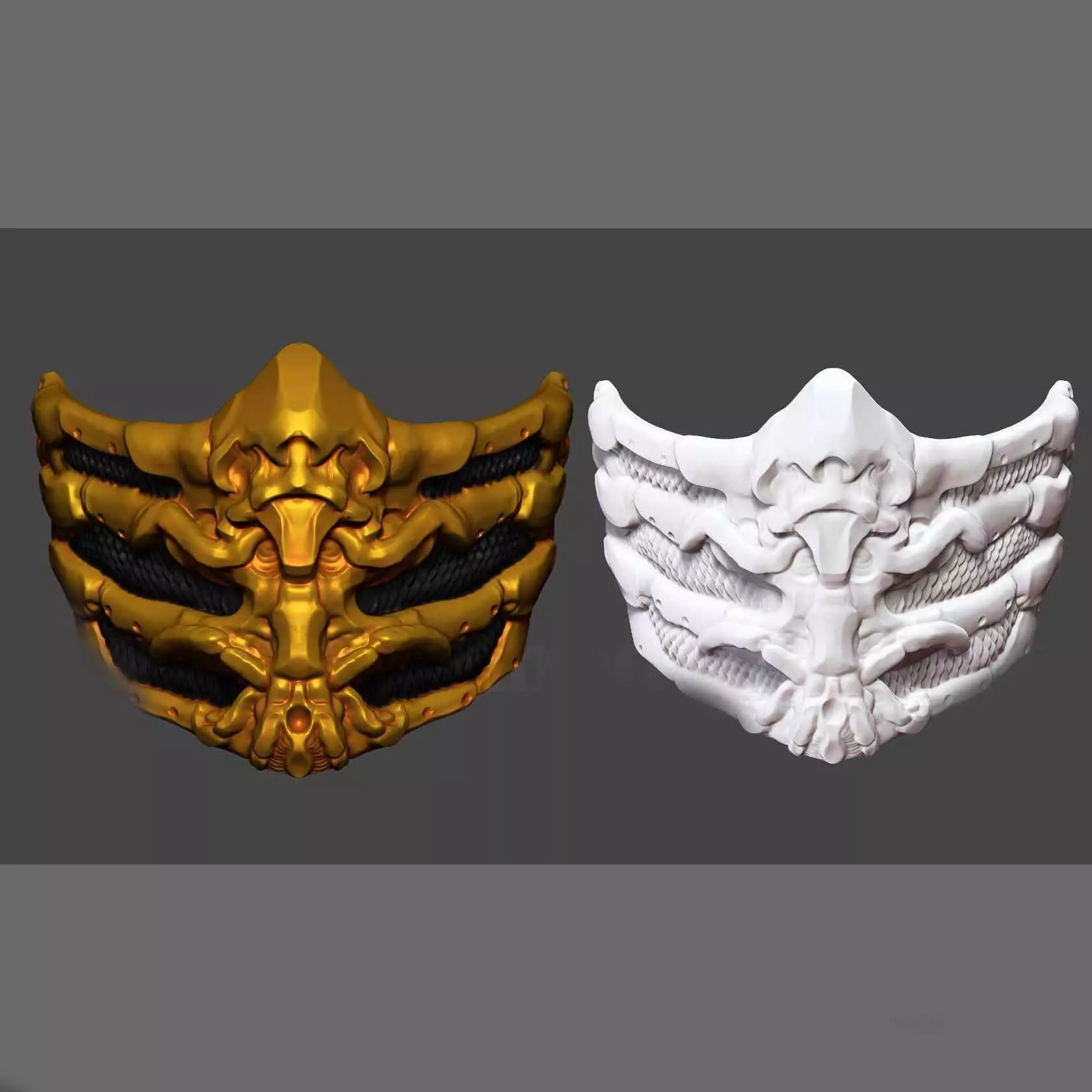 Scorpion Mask from Mortal Kombat Halloween Costume Cosplay 3D print model_0