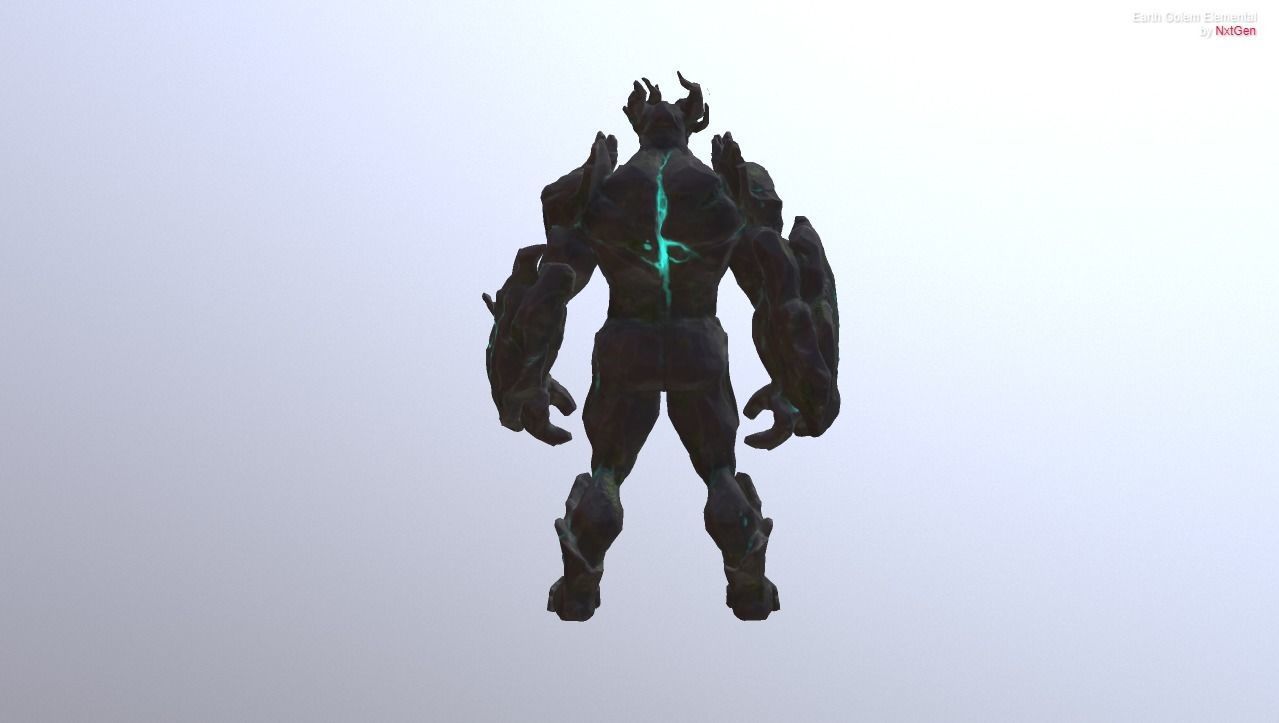 Earth Golem Elemental Free low-poly 3D model_4