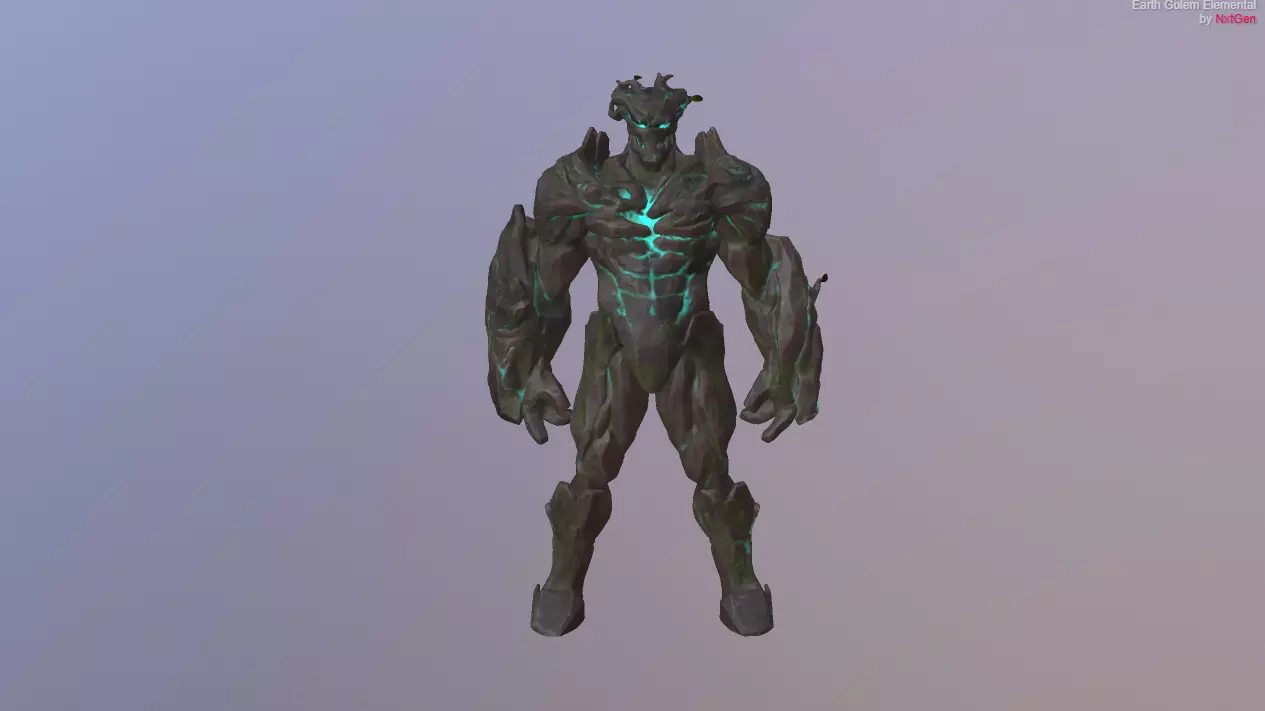 Earth Golem Elemental Free low-poly 3D model_0
