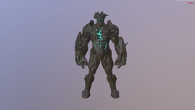 Earth Golem Elemental Free low-poly 3D model