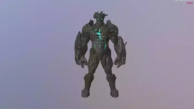 Earth Golem Elemental Free low-poly 3D model