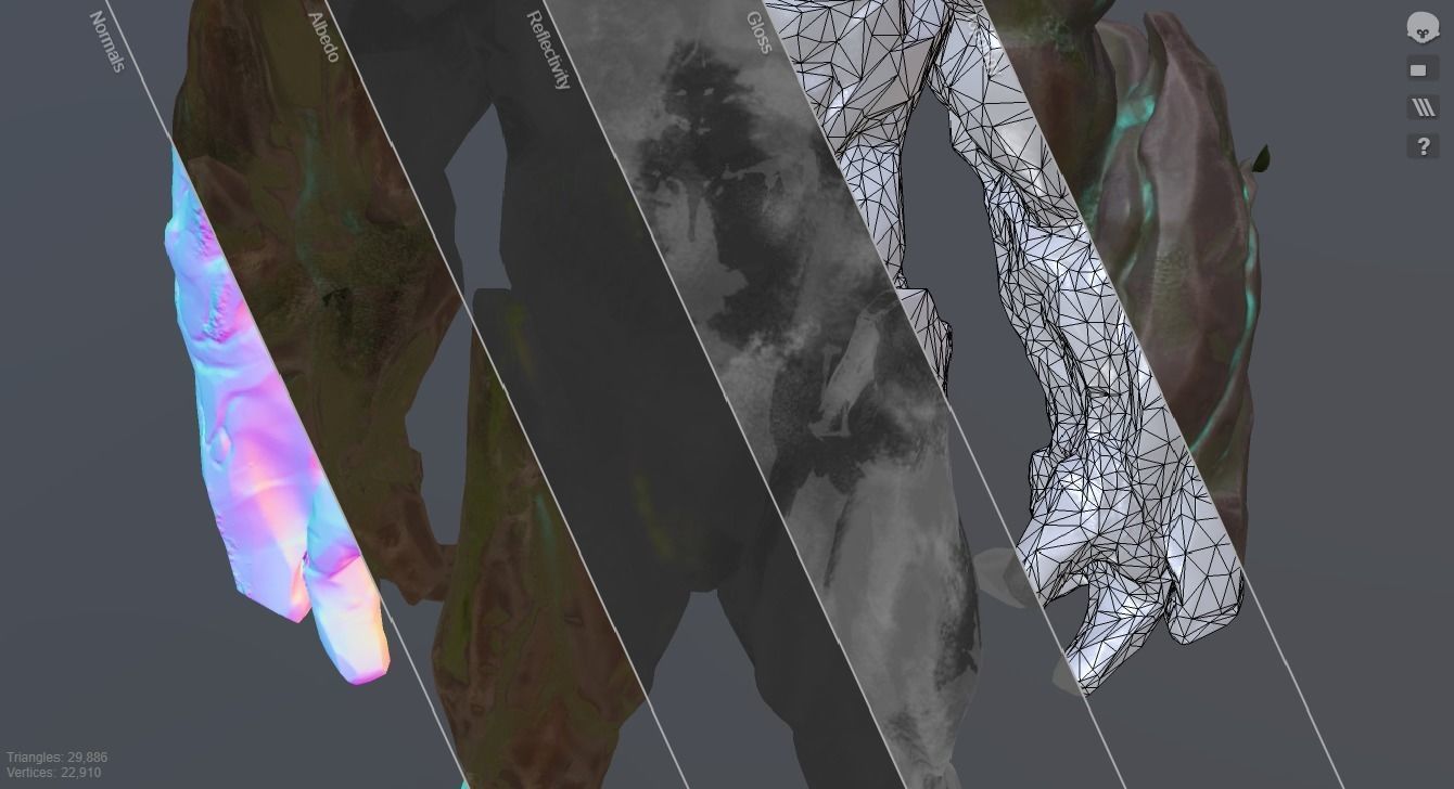 Earth Golem Elemental Free low-poly 3D model_5