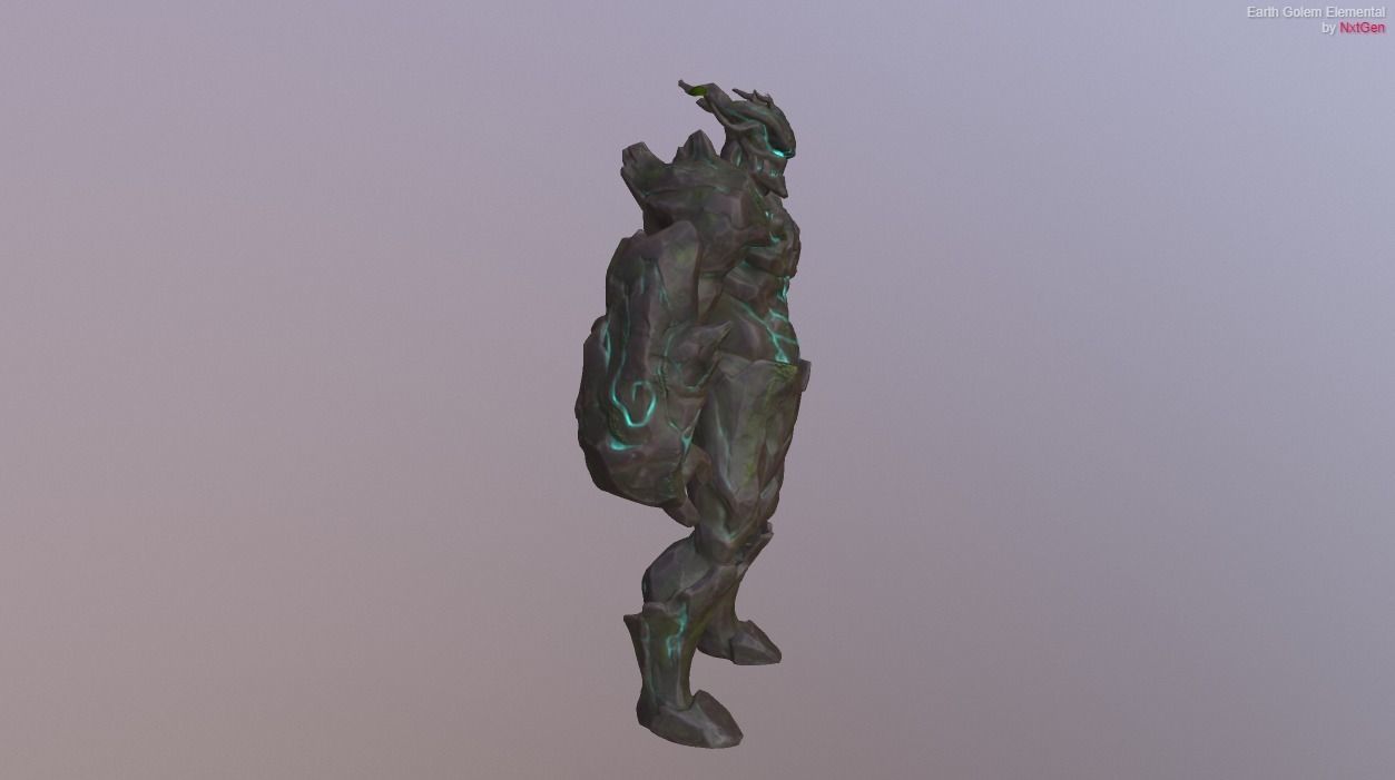 Earth Golem Elemental Free low-poly 3D model_6