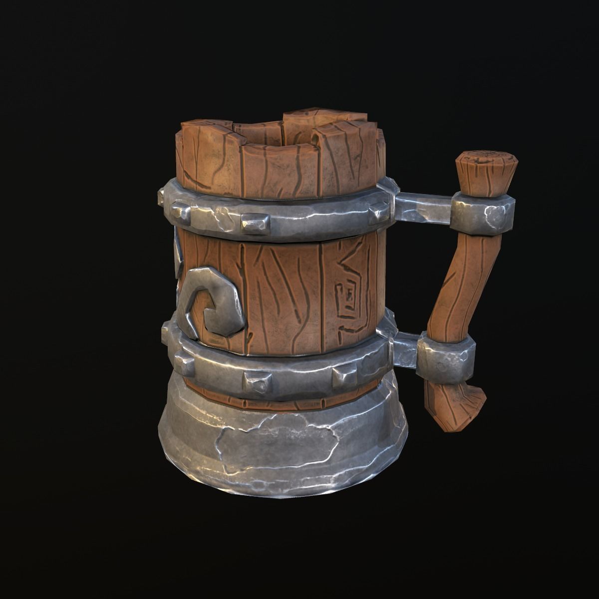 stylized mug Low-poly 3D model_6