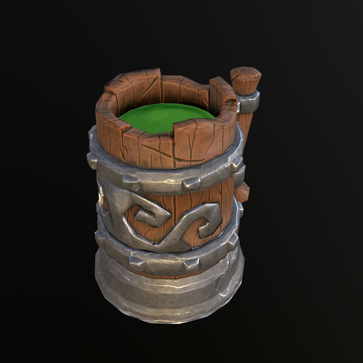 stylized mug Low-poly 3D model_2