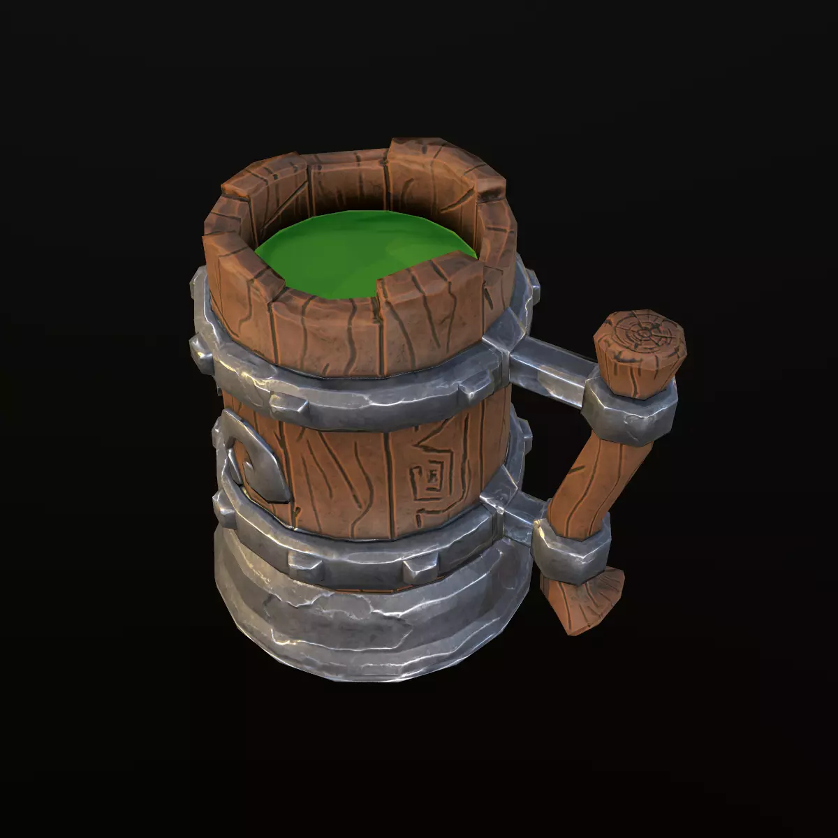 stylized mug Low-poly 3D model_0