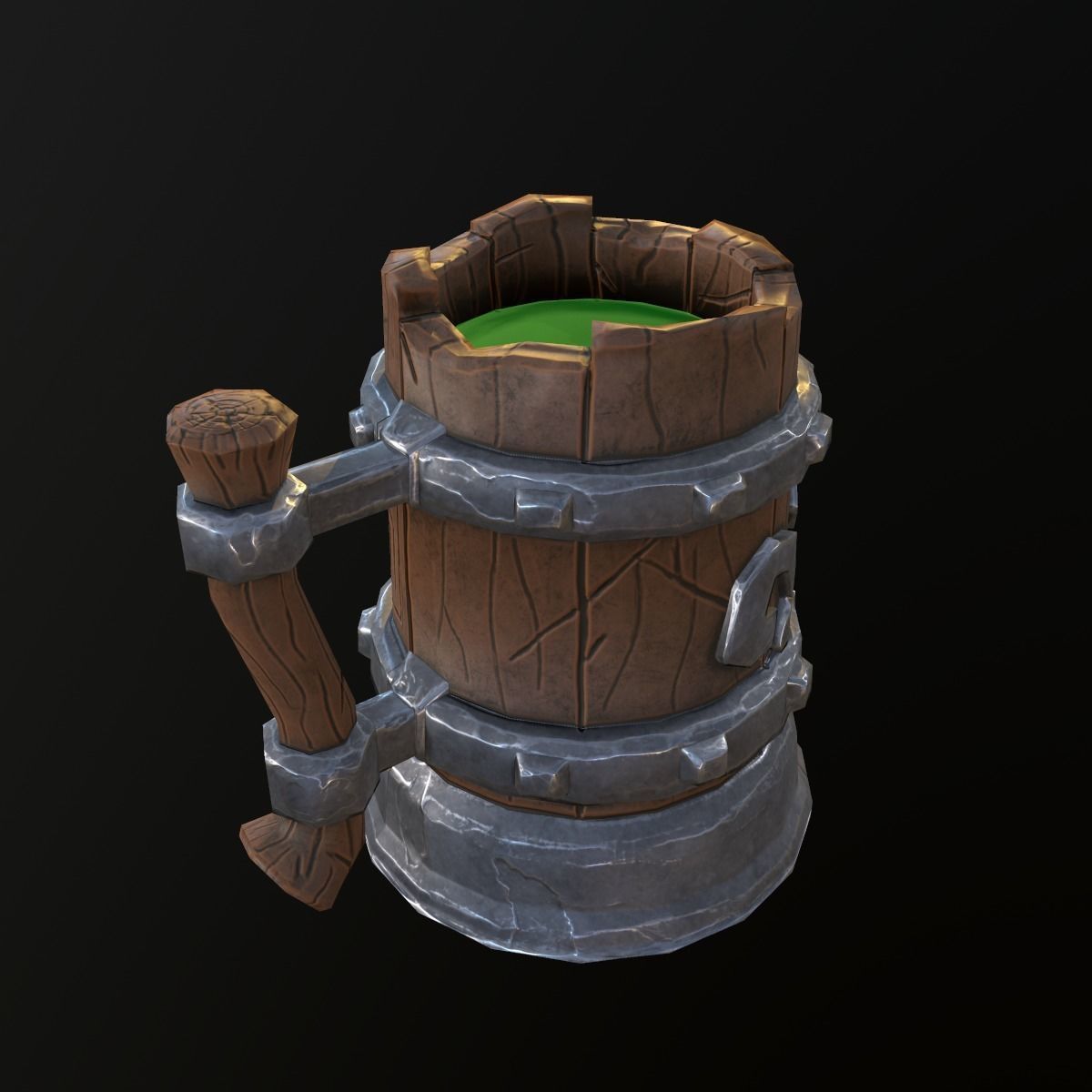stylized mug Low-poly 3D model_4