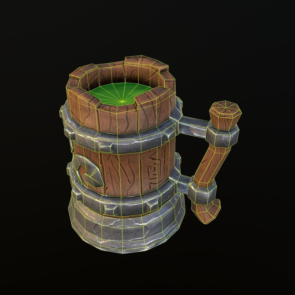stylized mug Low-poly 3D model_8