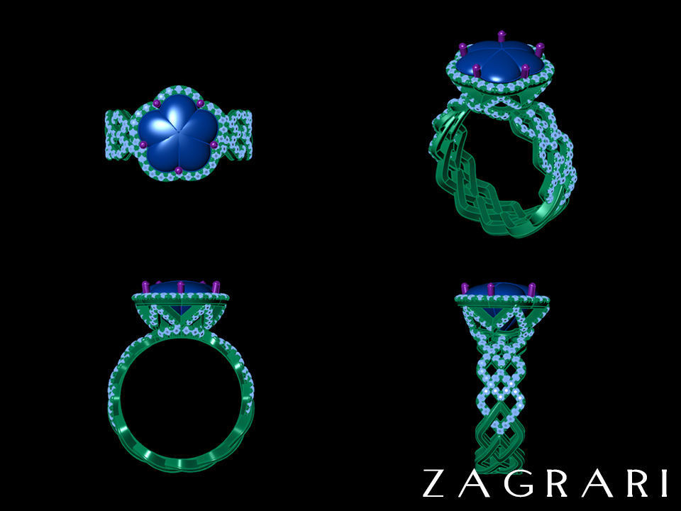 Daisy Ring  3D print model_1