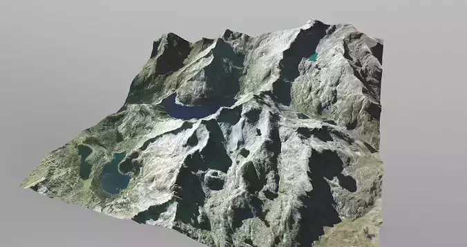 Mountain Range in Southern France Free 3D model