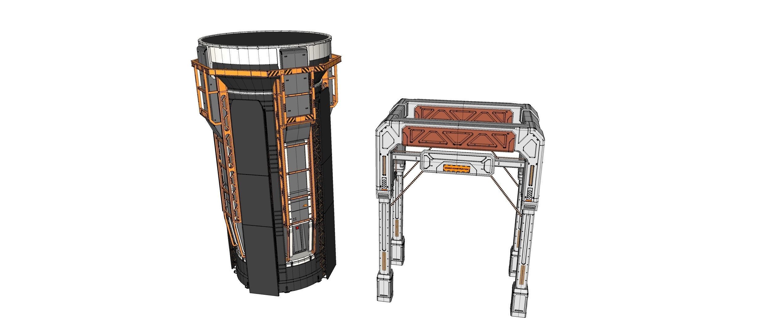sci-fi Architecture kitbash 3 3D model_25