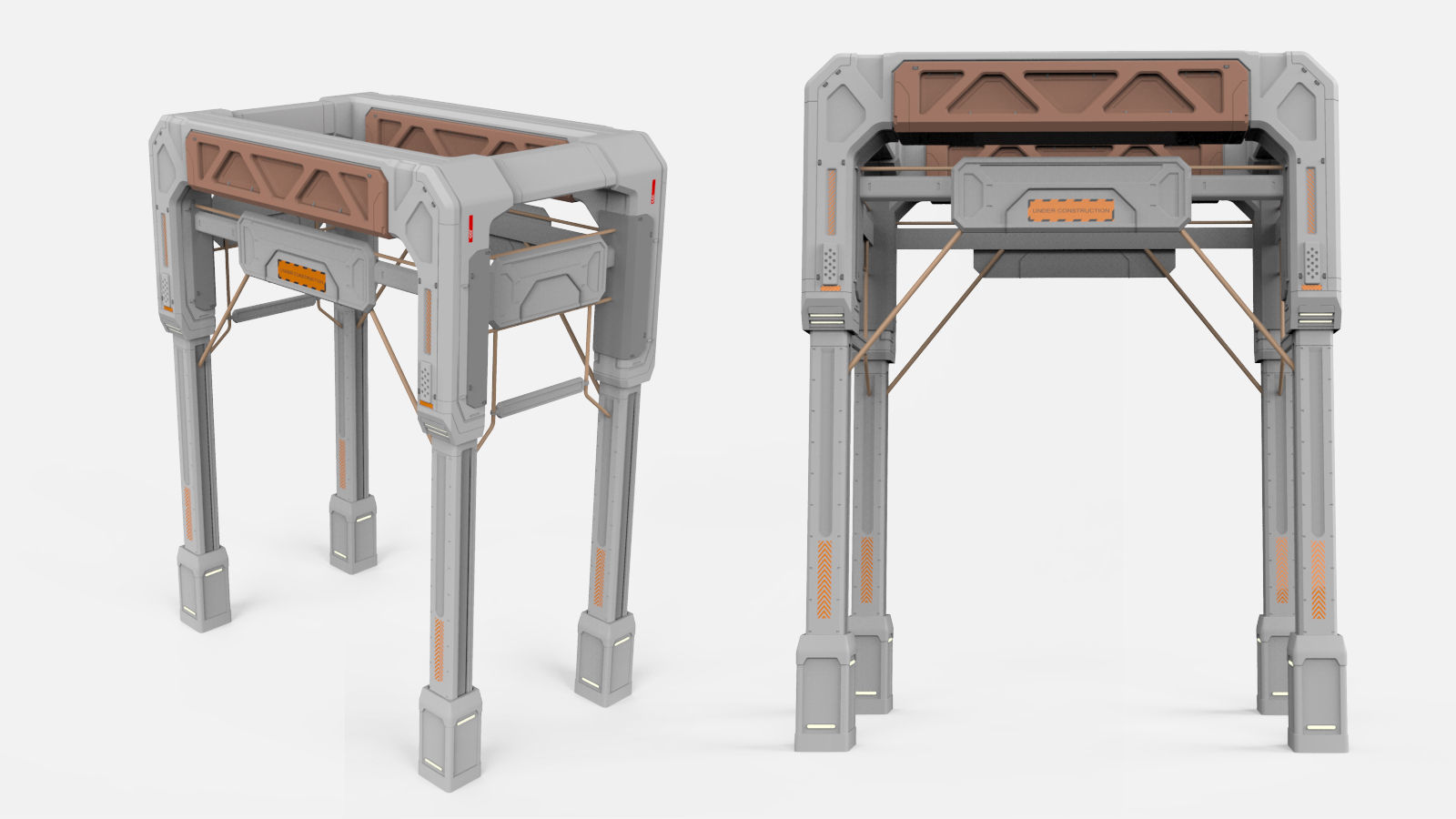 sci-fi Architecture kitbash 3 3D model_4