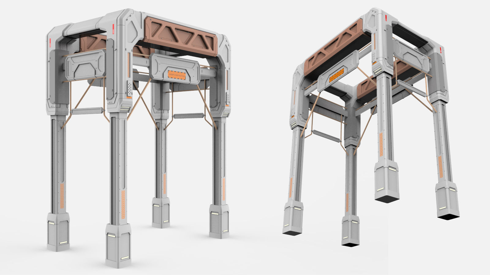 sci-fi Architecture kitbash 3 3D model_5