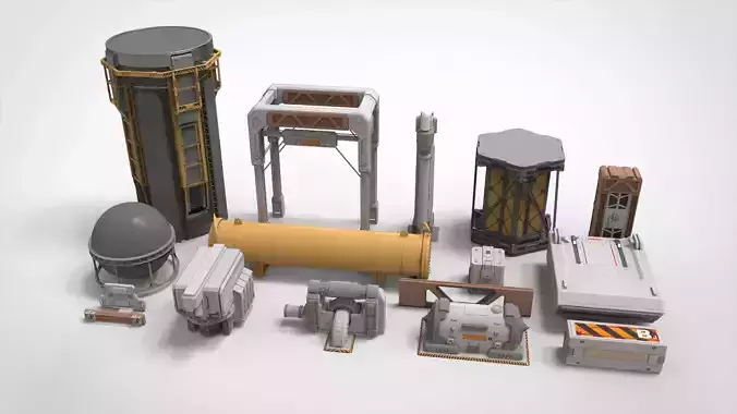 sci-fi Architecture kitbash 3 3D model