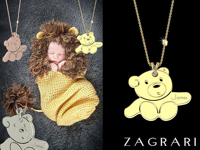 Baby Teddy Bear Pendant Free 3D print model