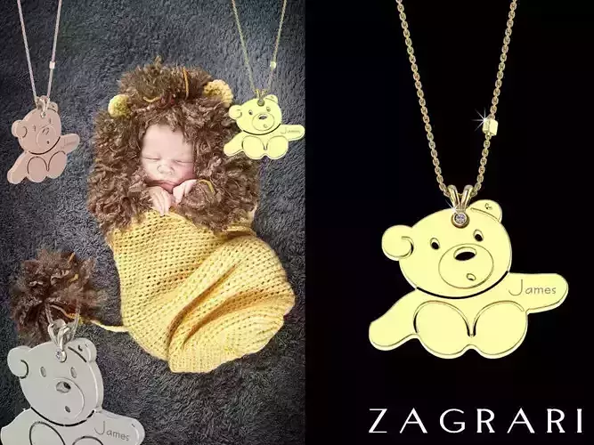 Baby Teddy Bear Pendant Free 3D print model