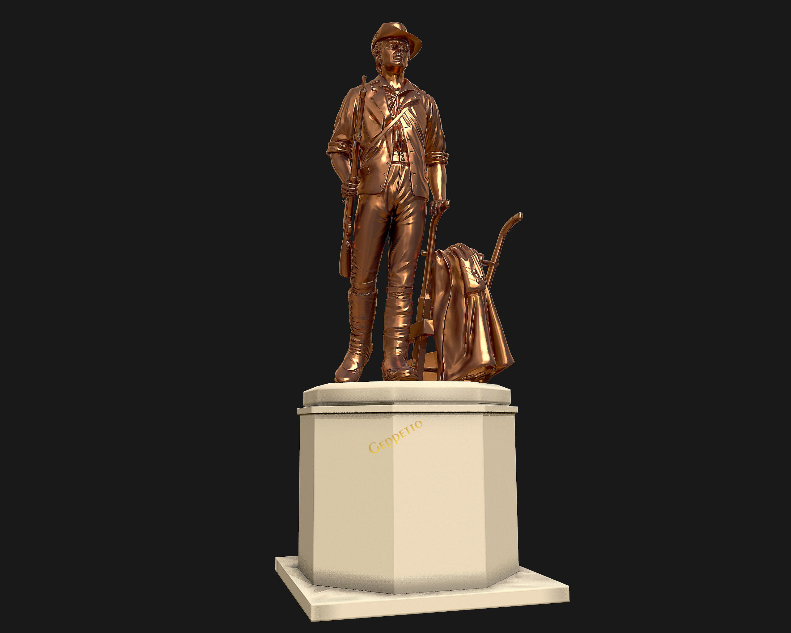 Minuteman Sculpture ready to 3D printing 3D print model_41