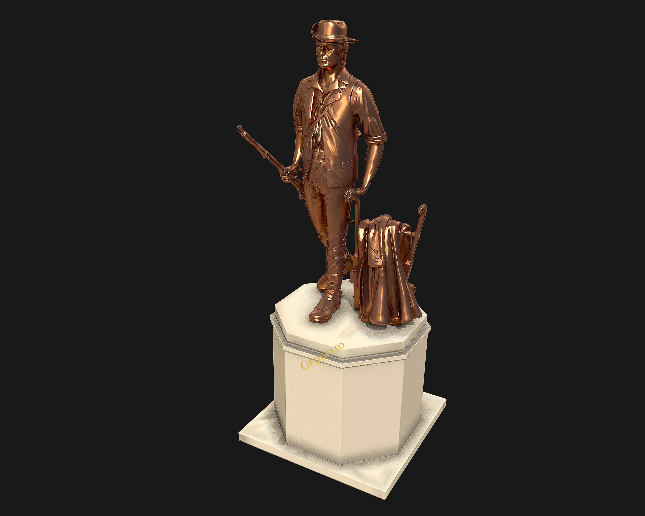 Minuteman Sculpture ready to 3D printing 3D print model_43
