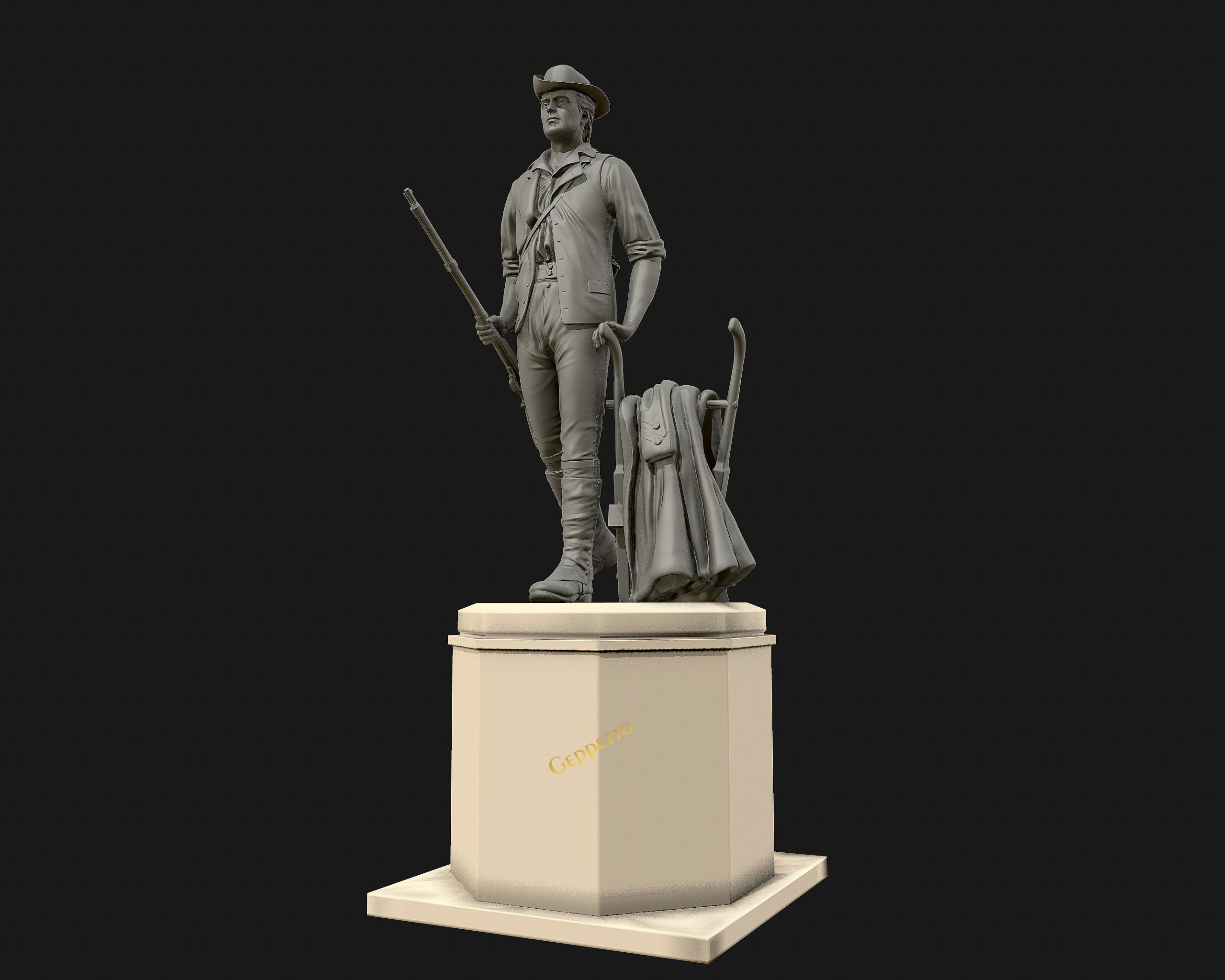 Minuteman Sculpture ready to 3D printing 3D print model_32