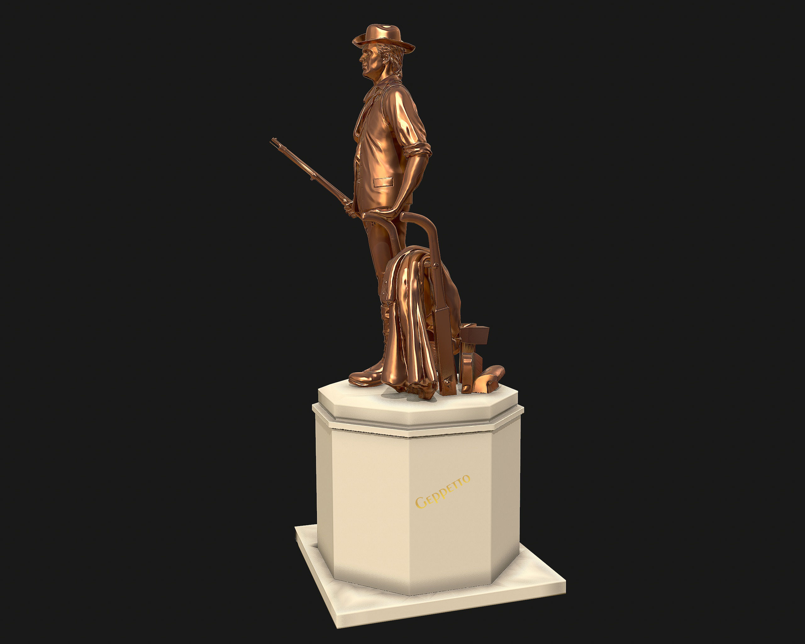 Minuteman Sculpture ready to 3D printing 3D print model_10