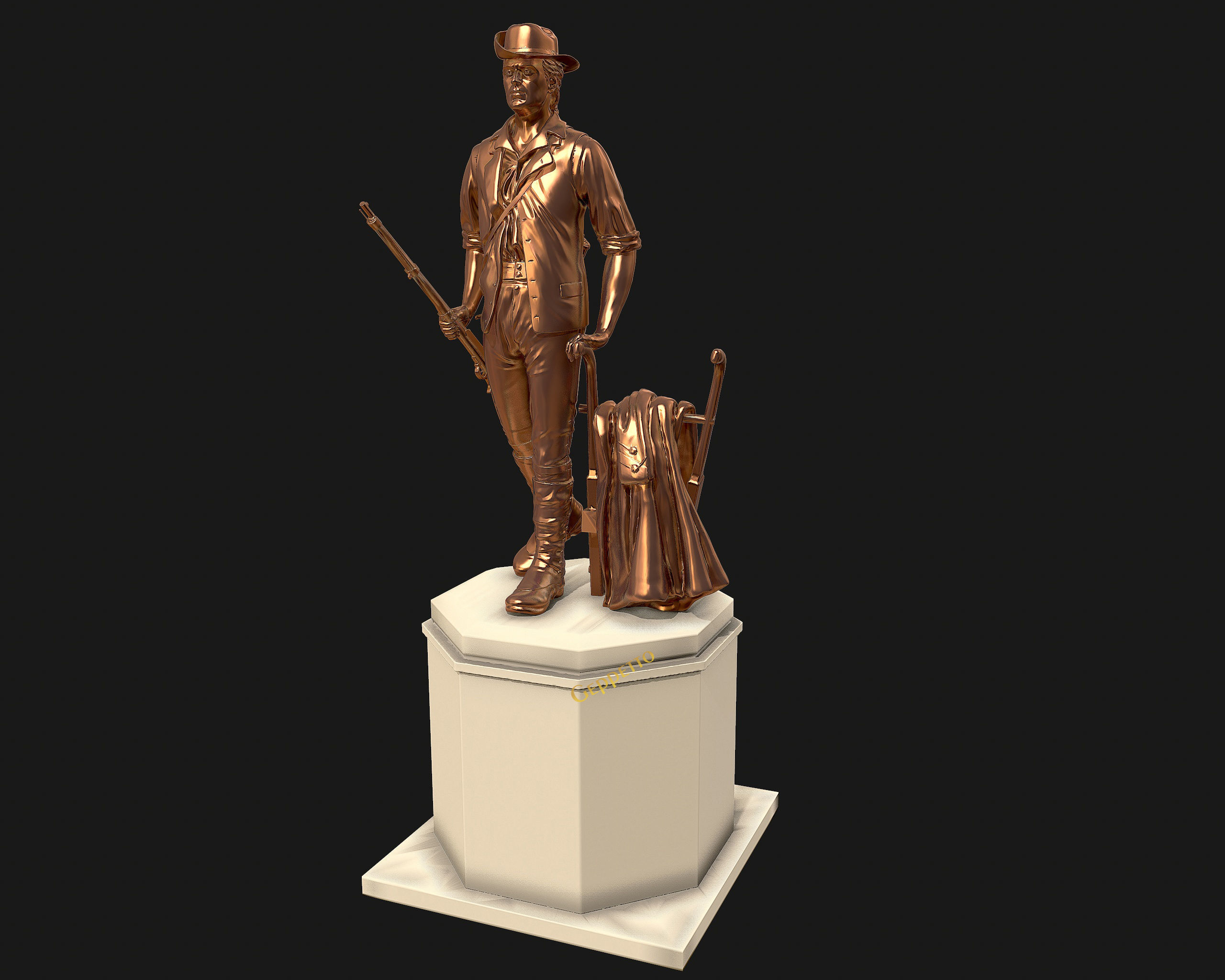 Minuteman Sculpture ready to 3D printing 3D print model_42