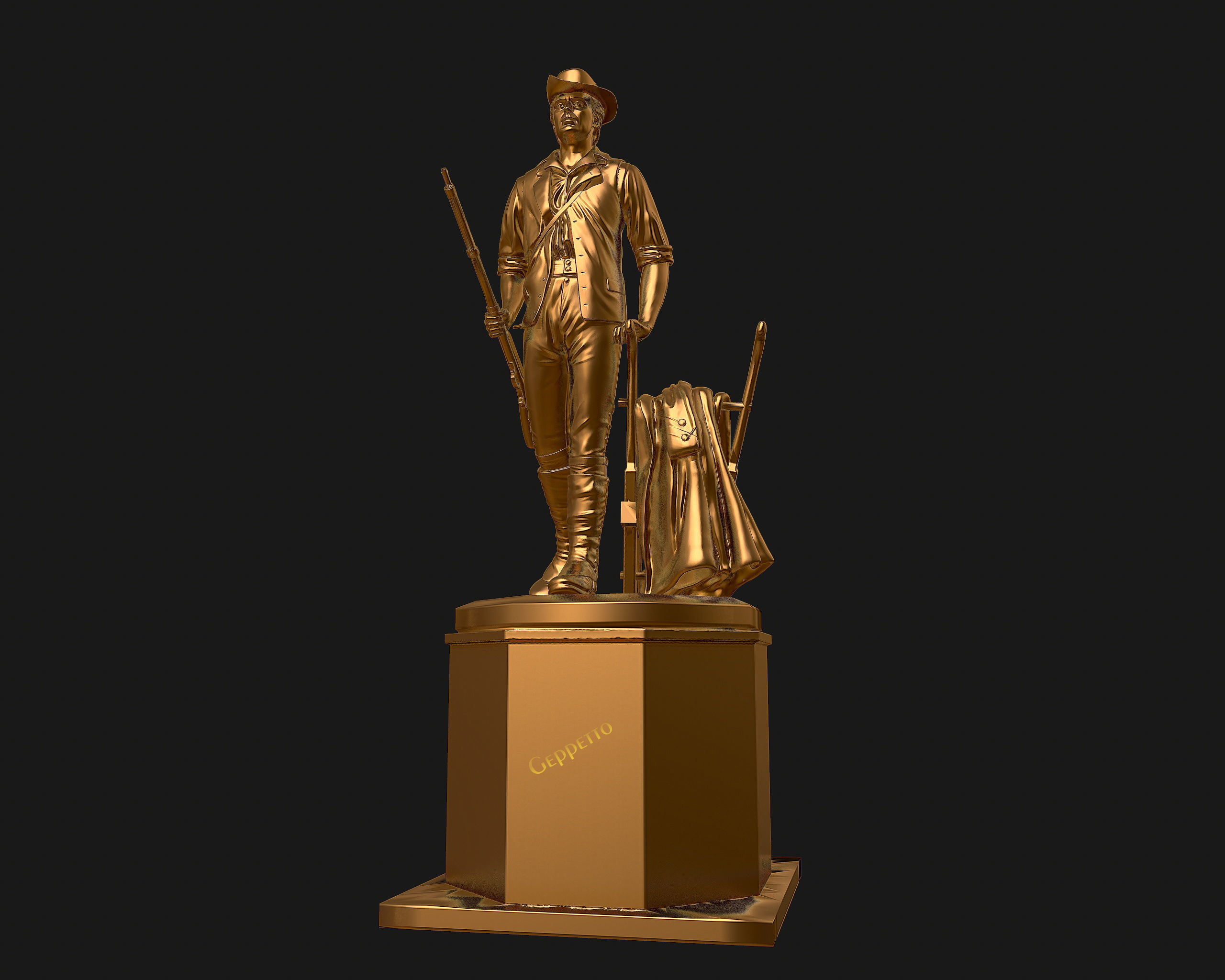 Minuteman Sculpture ready to 3D printing 3D print model_36