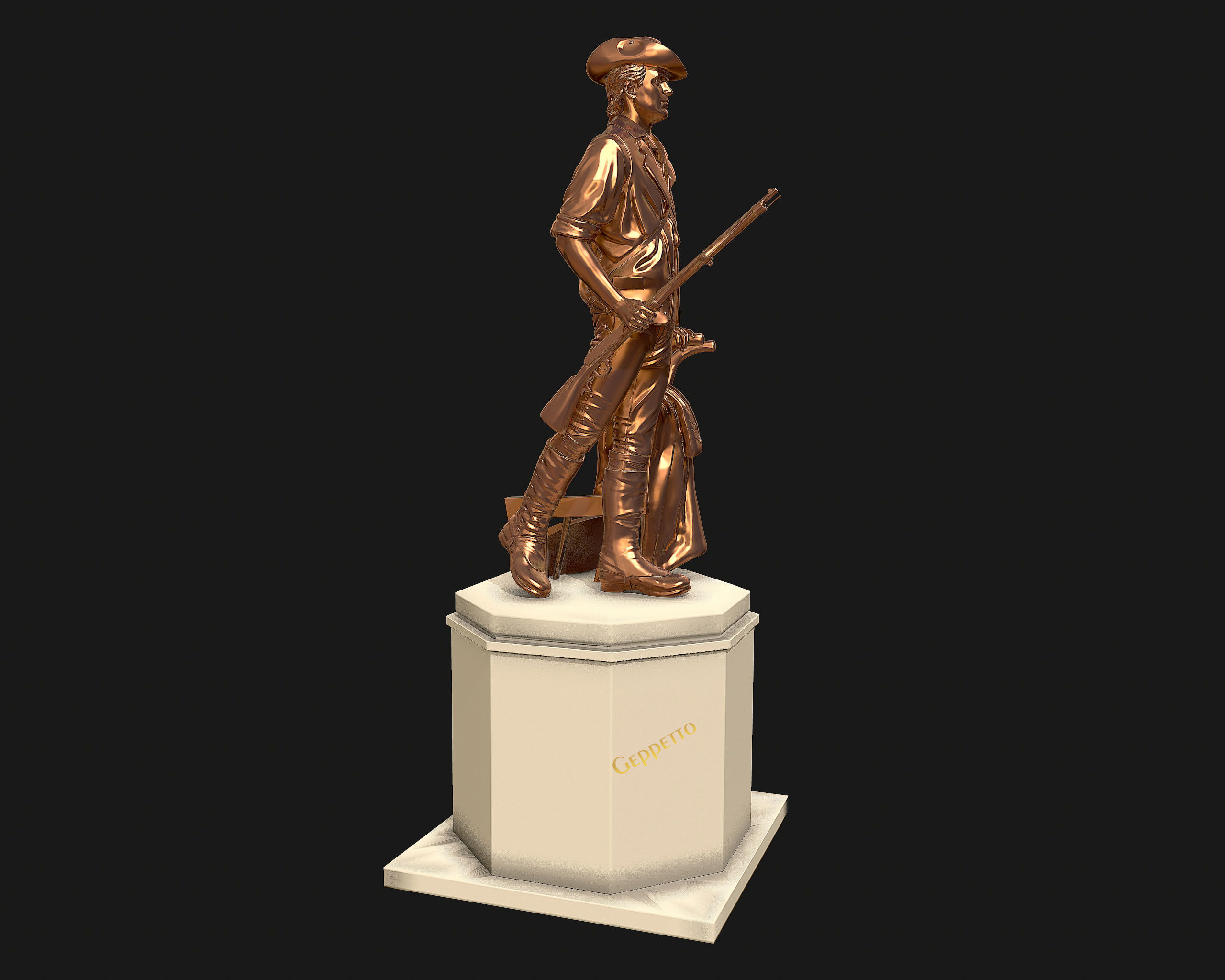 Minuteman Sculpture ready to 3D printing 3D print model_20