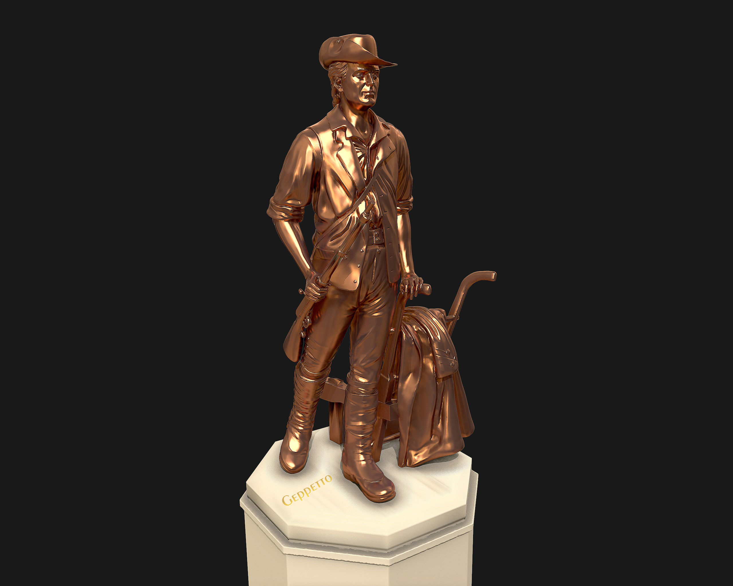 Minuteman Sculpture ready to 3D printing 3D print model_5